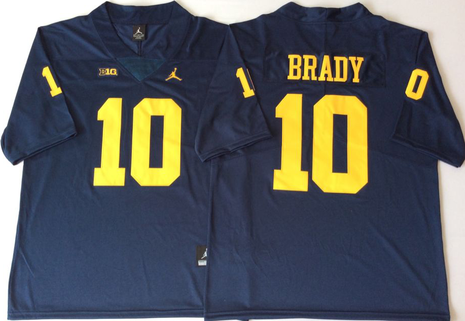 NCAA Men Michigan Wolverines Blue #10 BRADY